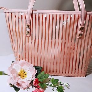 Transparent Beach Jelly Bag. Peach.